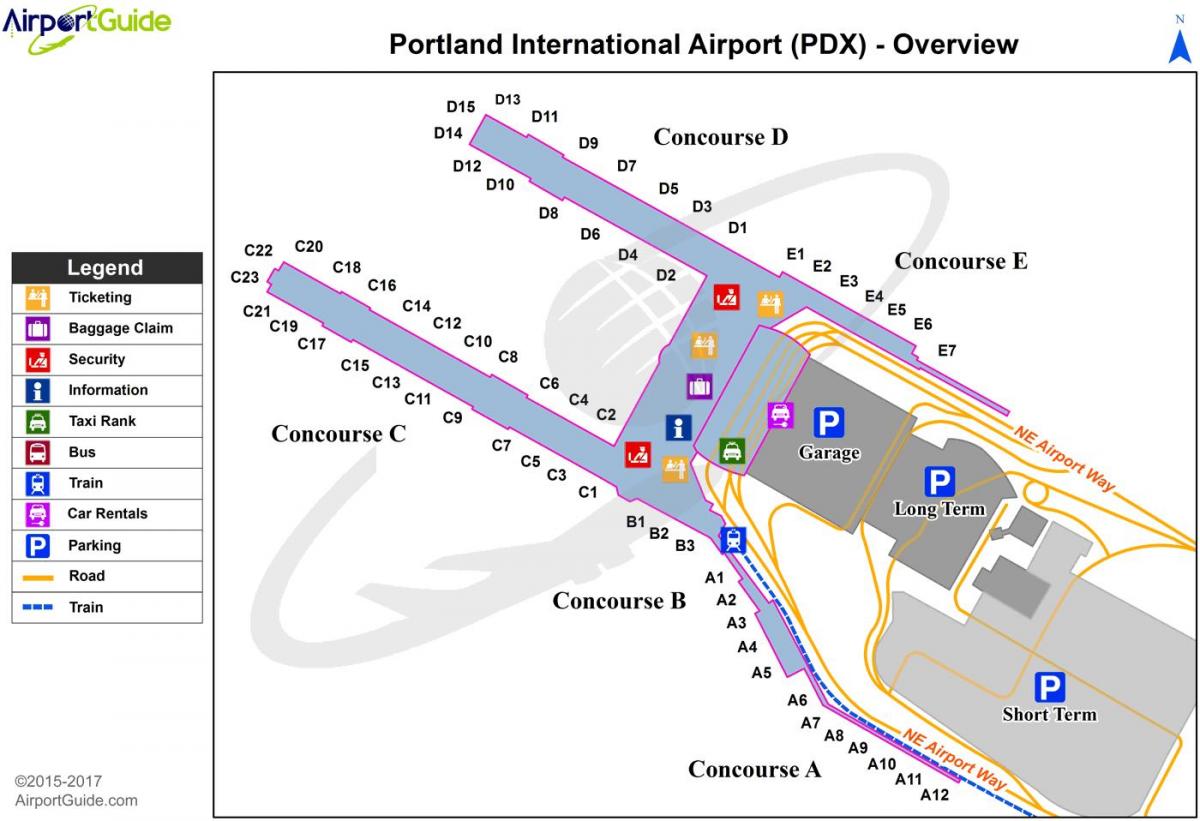 карта Міжнародний аеропорт Портленда