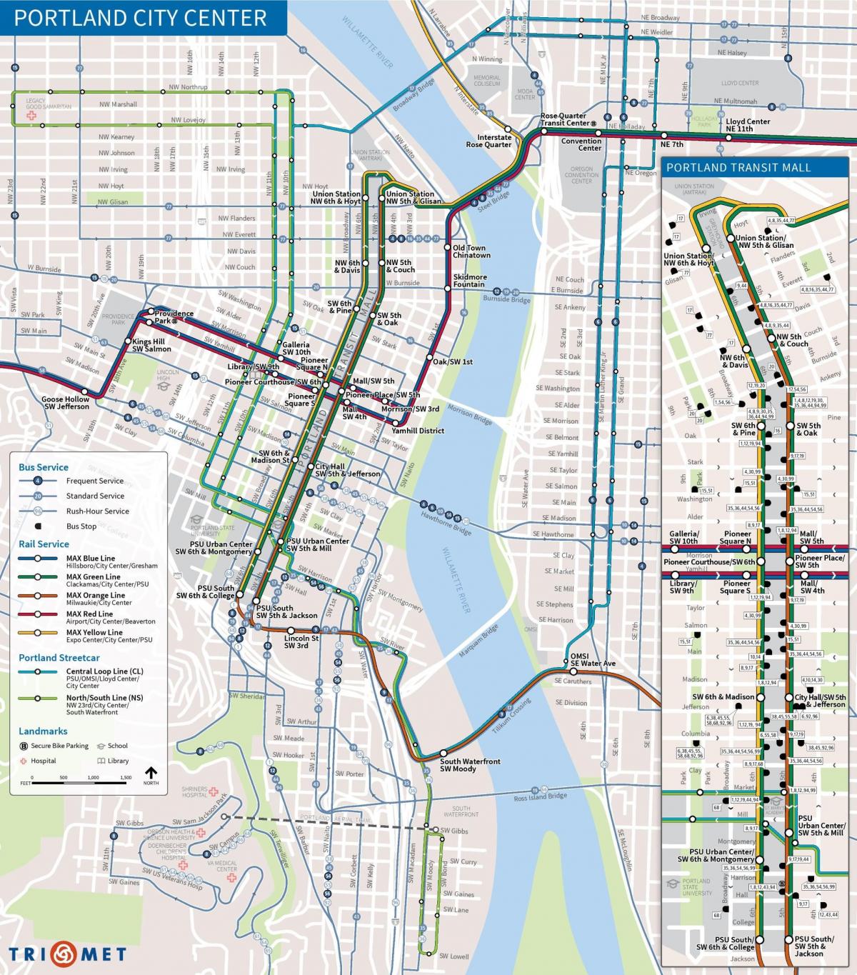 Портленд Орегон громадського транспорту карті