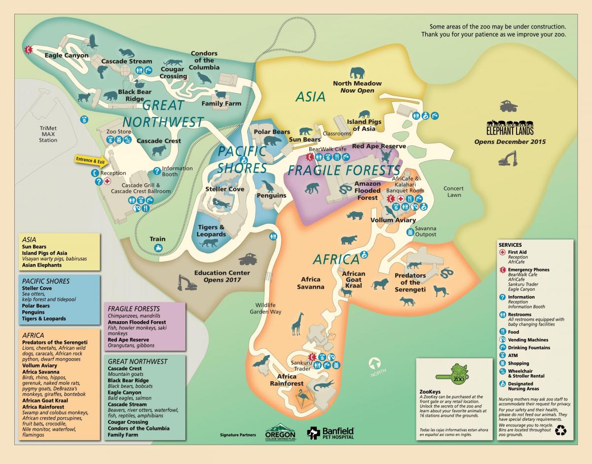 карта зоопарку Портленда