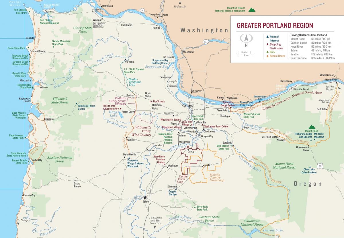 карта Портленд Орегон