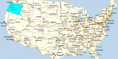 Портленд Орегон на карті США