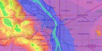 Висота карта Портленд Орегон